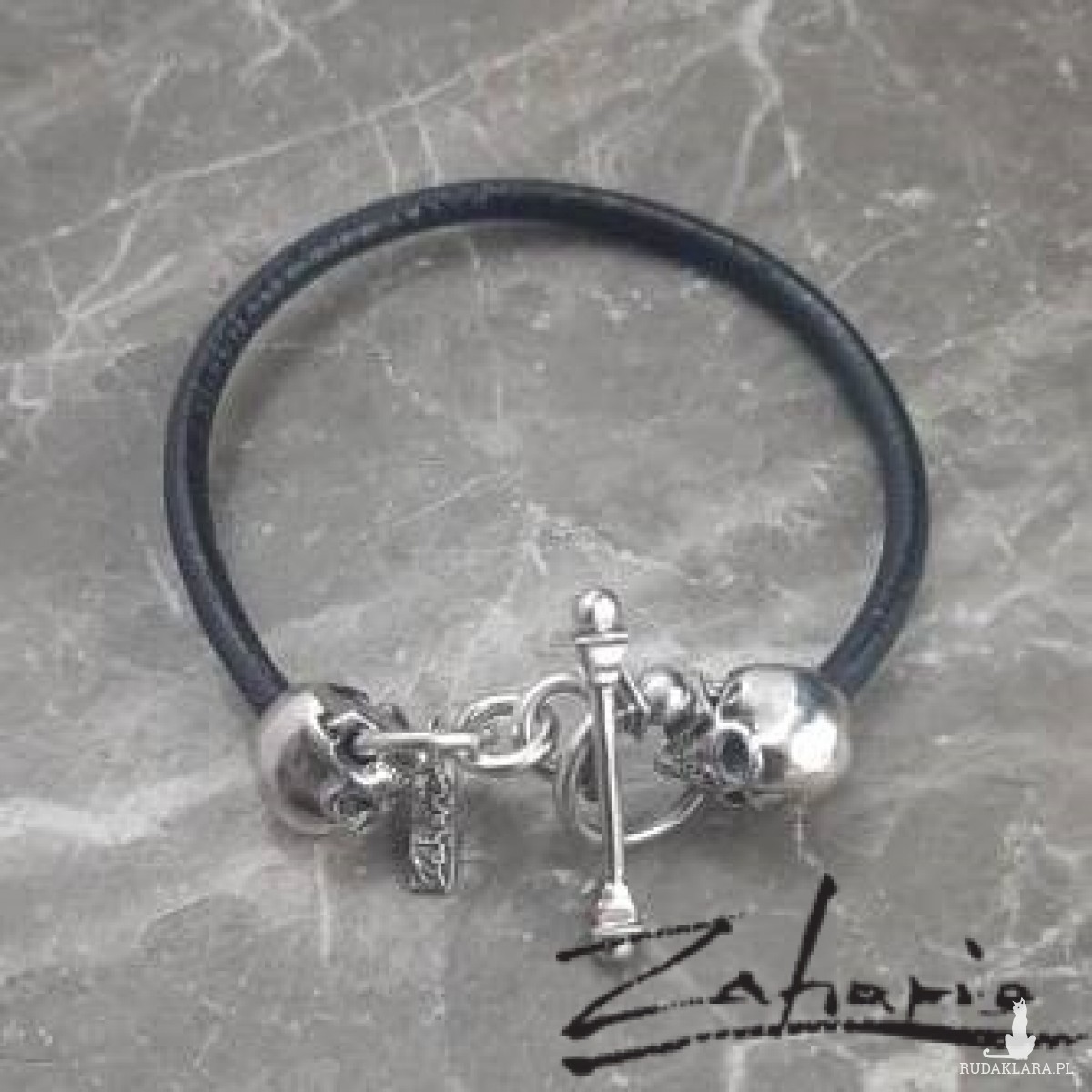 Bransoletka czaszki srebro Zahario